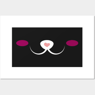 Cute Shy cat Face With Pink Heart Nose Posters and Art